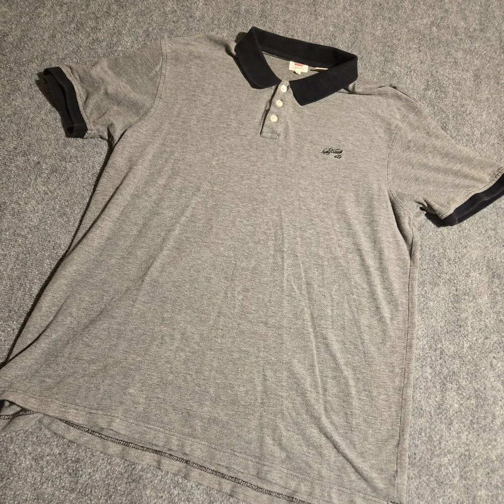 Levi's Polo Shirt Mens Extra Large Gray Short Sleeve Pullover Career Casual